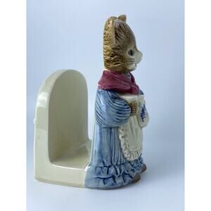 Vintage Otagiri Mrs Whiskers Anthropomorphic Kitty Napkin Holder Hand-painted